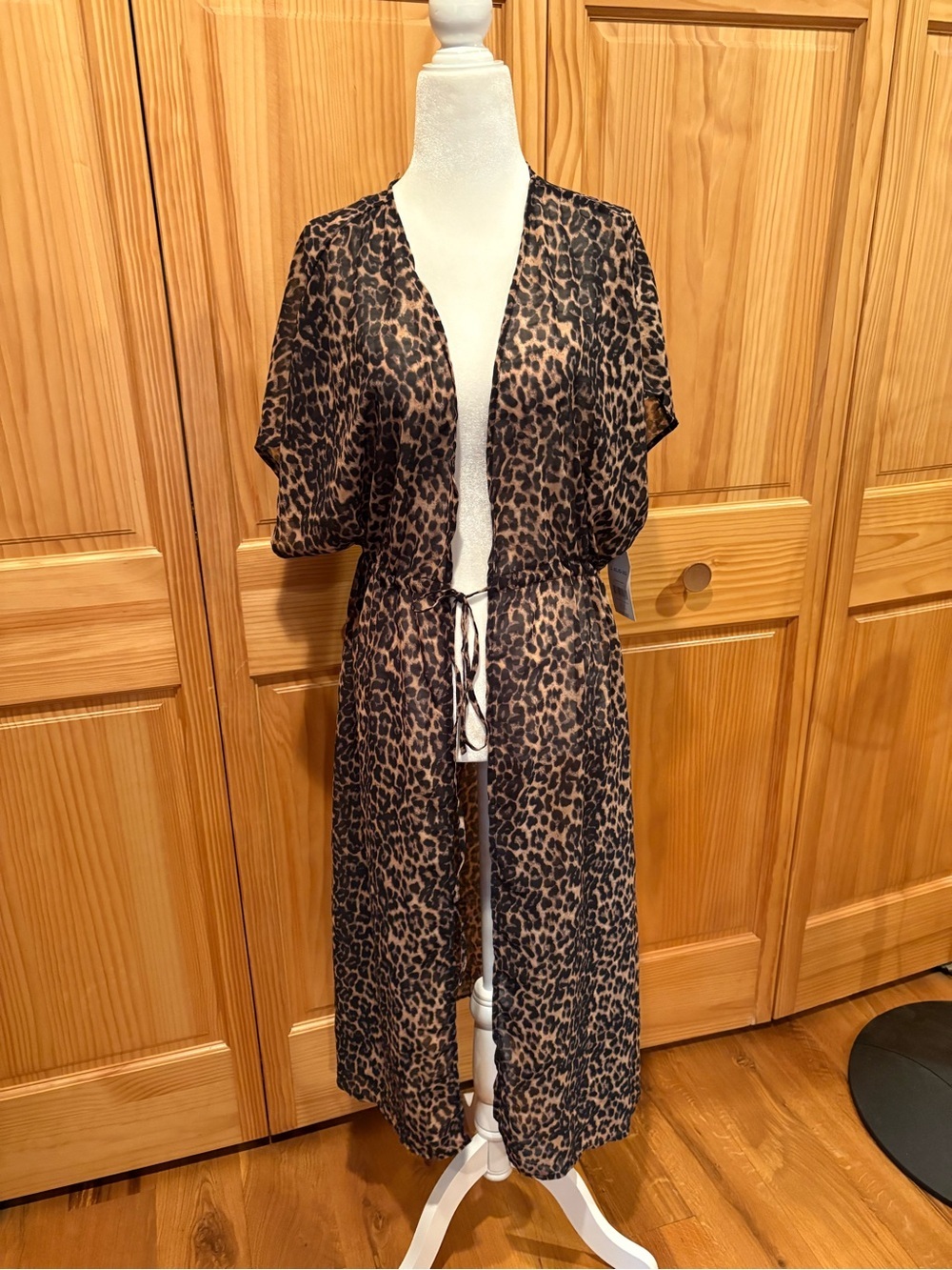 Time and Tru Leopard Print Swimsuit Cover-Up Robe NWT women’s L/XL
